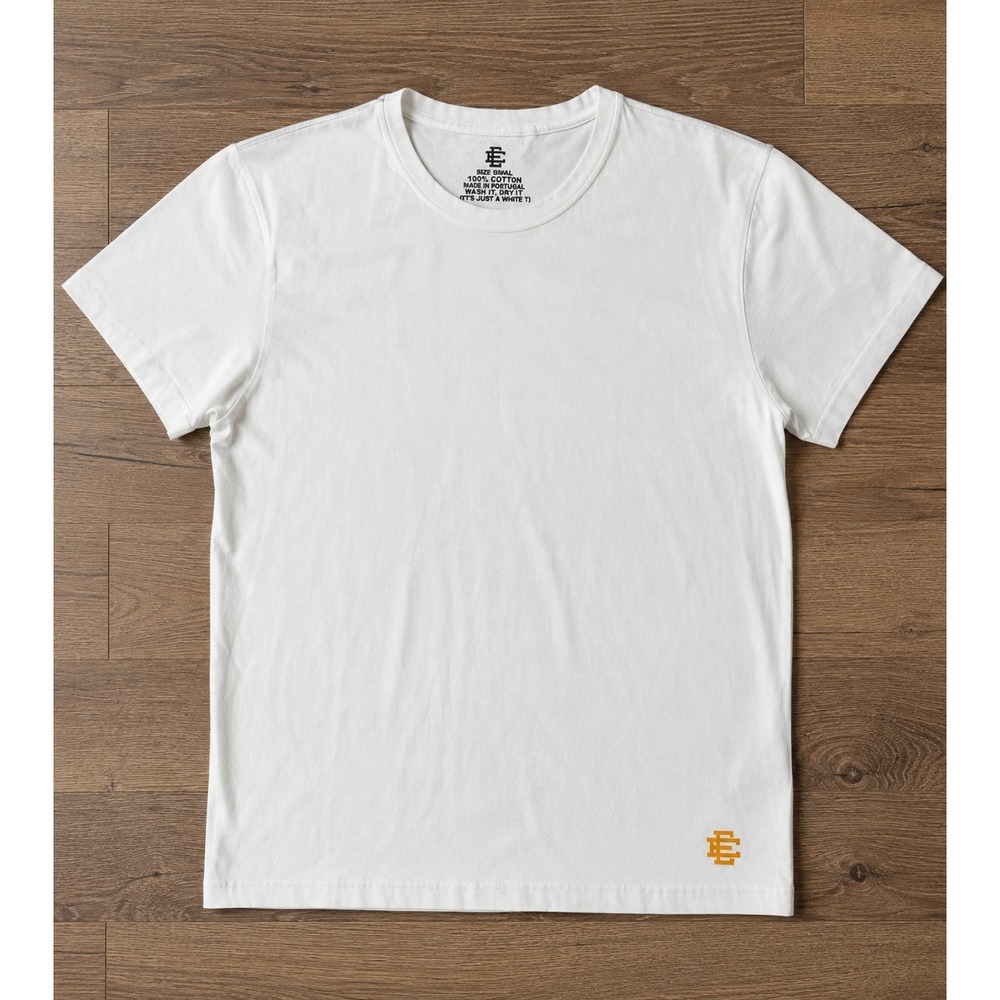 Eric Emanuel EE Logo White T-Shirt Made In Portugal 100% Cotton Size Small